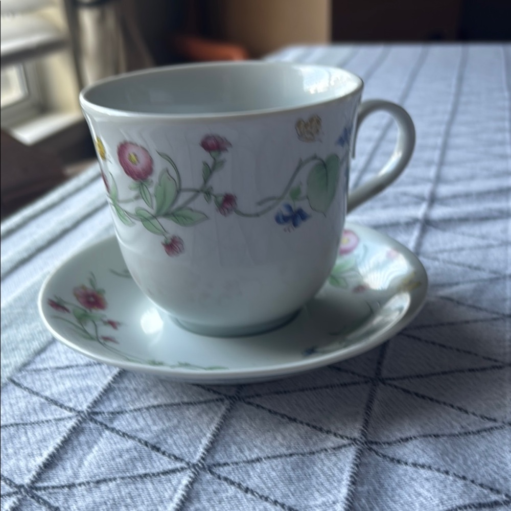 Floral Porcelain Cup and Saucer Set